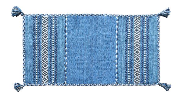 Cotton carpet Ericeira Blue