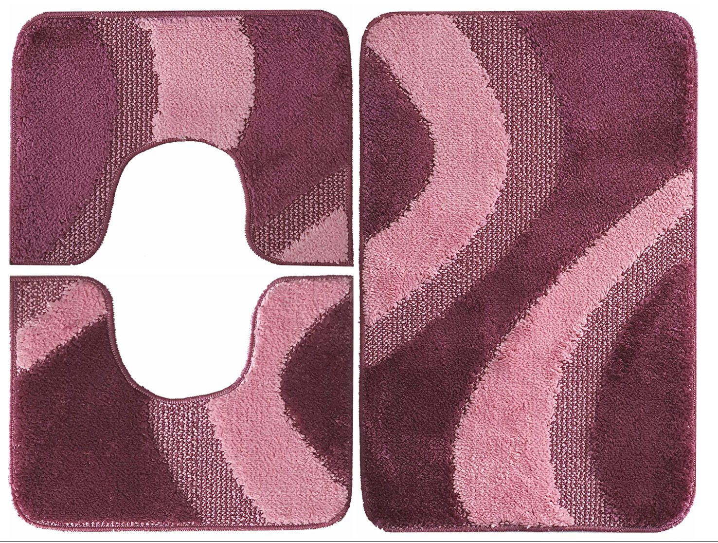 Rosa - tapete Conjunto 3 peças