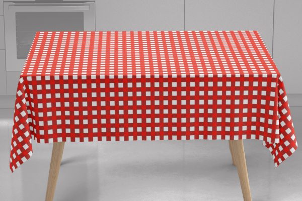 toalha de mesa quadrados vermelhos